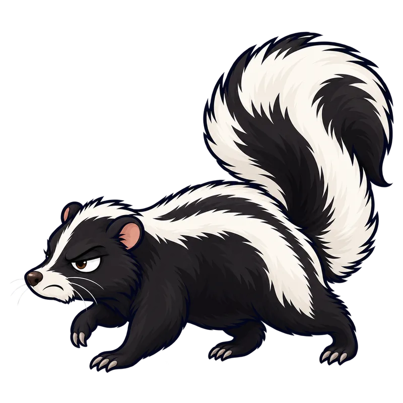 Illustration of the striped skunk