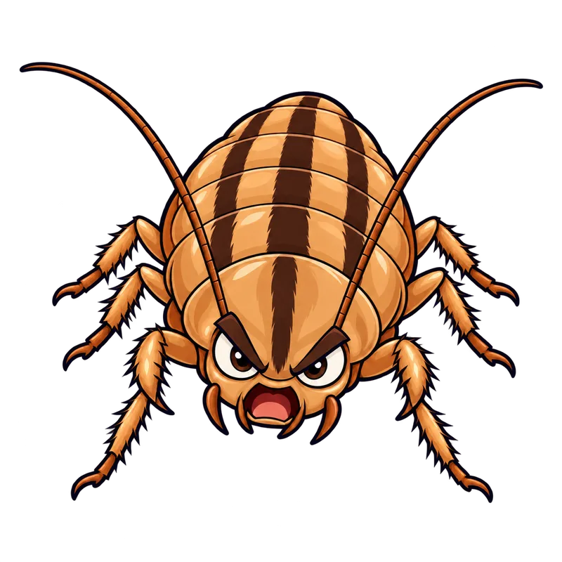 Illustration of the three-lined cockroach
