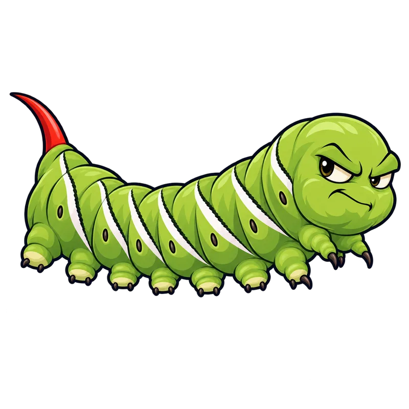 Illustration of the tobacco hornworm