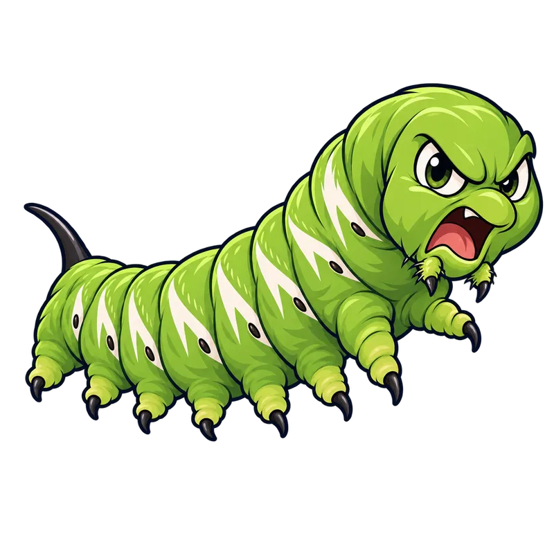 Illustration of the tomato hornworm