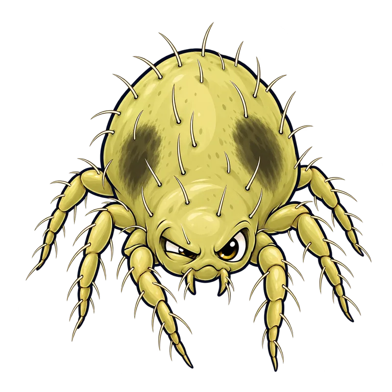 Illustration of the twospotted spider mite