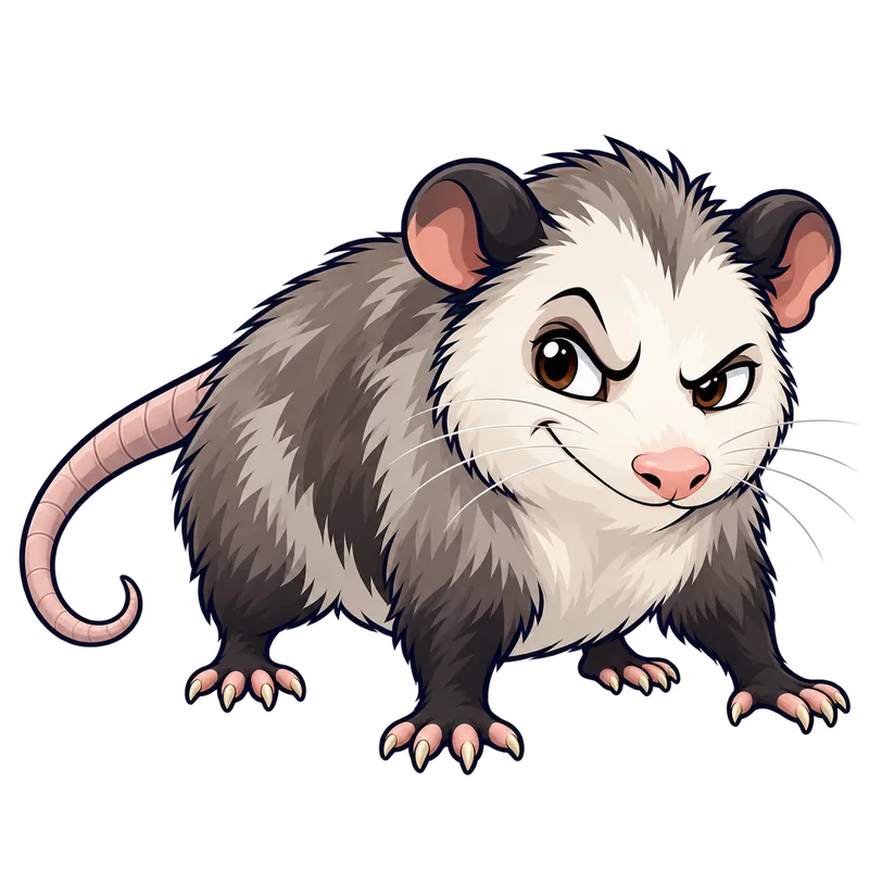 Illustration of the virginia opossum