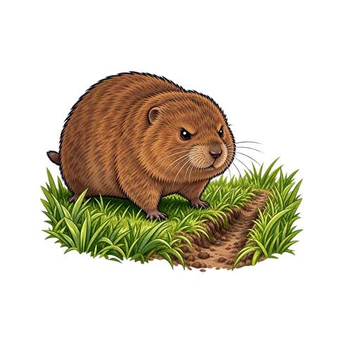 Stylized illustration of voles