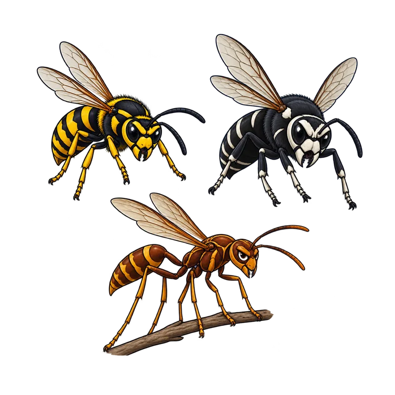 Illustration of the wasps & hornets