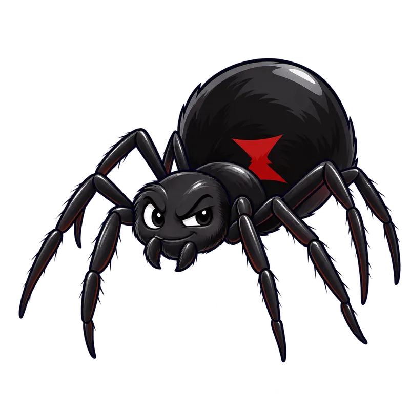 Illustration of the western black widow