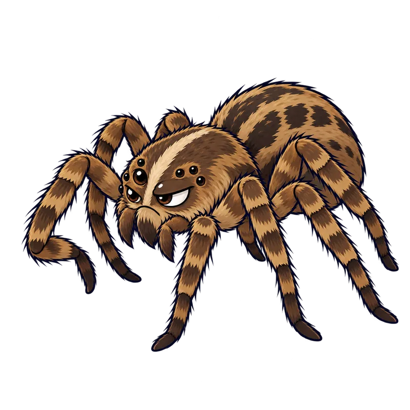 Illustration of the wolf spiders