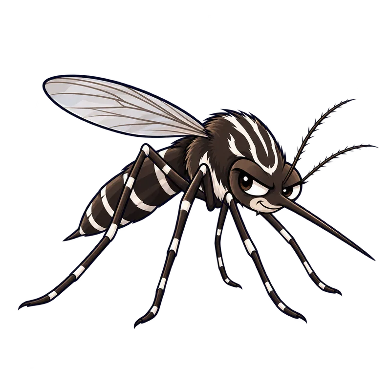 Illustration of the yellow fever mosquito