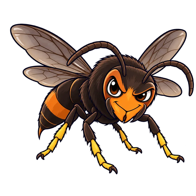 Illustration of the yellow-legged hornet